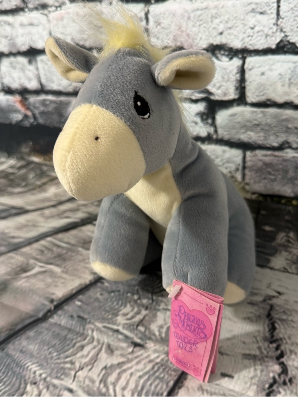 Vintage 1998 Precious Moments Enesco Tender Tails Donkey 7” Plush NWT (PL-02)